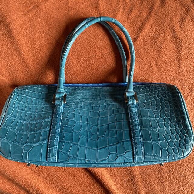 Crocodile - クロコダイル JRA ハンドバッグ ターコイズブルーの通販