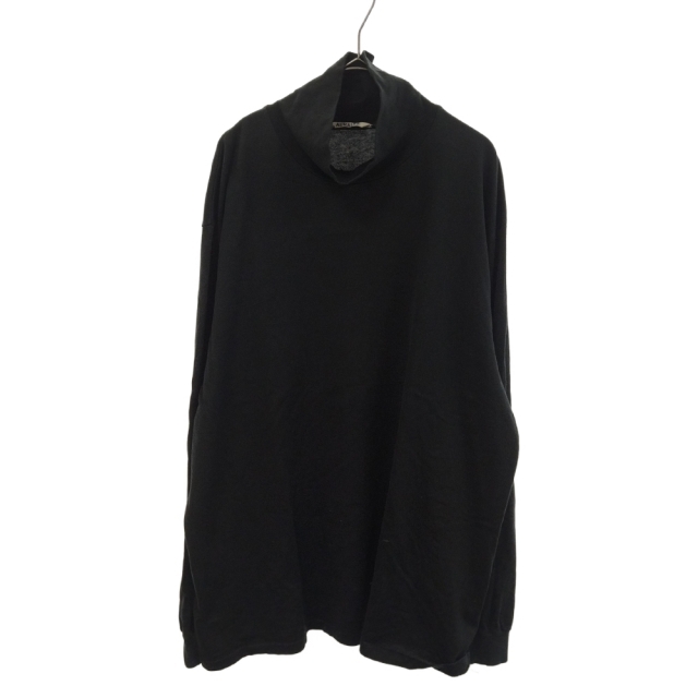 AURALEE オーラリー LUSTER PLAITING HI NECK L/S TEE ラスタープラッティングハイネックカットソー ブラック