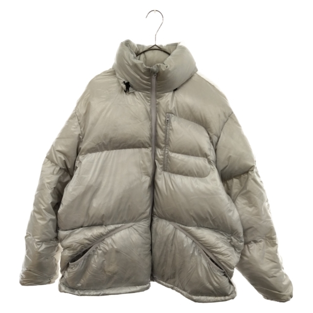 SUPREME シュプリーム 21AW Featherweight Down Jacket フェザーライトウェイトダウンジャケット アームロゴ入りデザインジップアップアウター シルバー