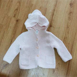 ベビーギャップ(babyGAP)の【美品】ベビーギャップ　くま耳 カーディガン パーカー 70(カーディガン/ボレロ)