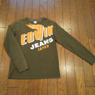 エドウィン(EDWIN)のEDWIN　エドウィン　長袖Tシャツ　カーキ　サイズ150　難アリ(Tシャツ/カットソー)