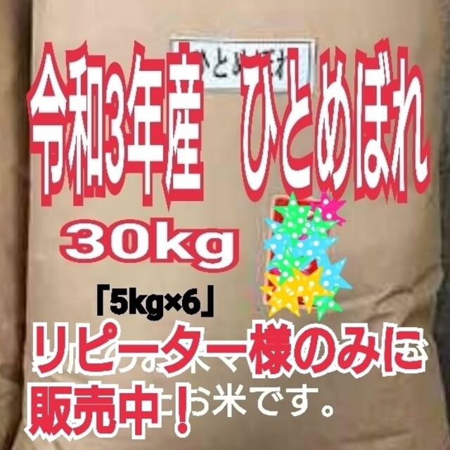 お米　ひとめぼれ【令和3年産】精米済み　30キロ　米/穀物