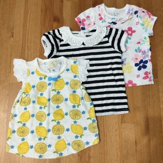 ニシマツヤ(西松屋)の半袖　Tシャツ　3枚セット　まとめ売り　60-70　ベビー　女の子(Ｔシャツ)