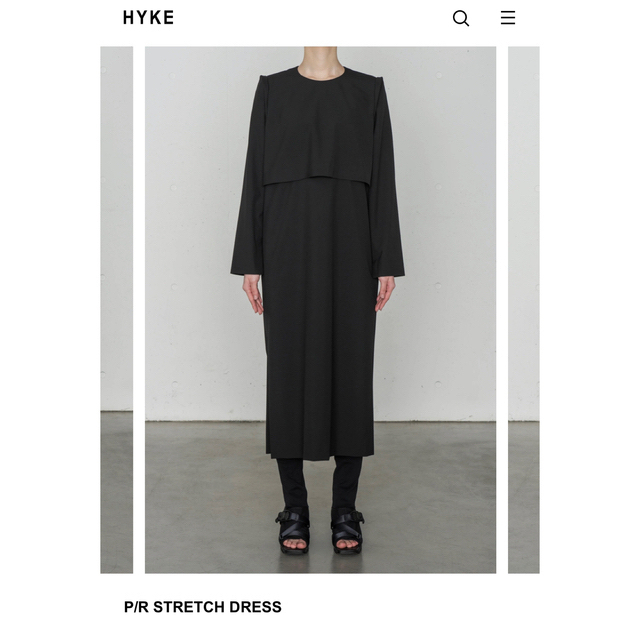 HYKE(ハイク)の【chiifood様専用】P/R STRETCH DRESS  黒 ブラック 1 レディースのワンピース(ロングワンピース/マキシワンピース)の商品写真