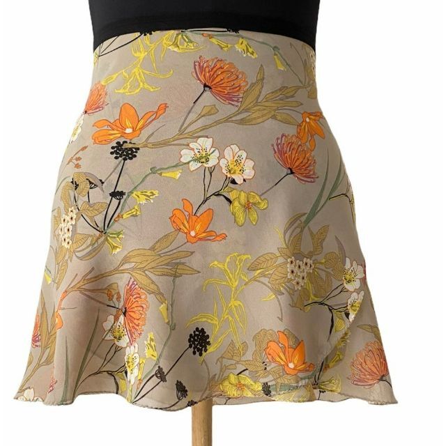 ＊Patricia＊【BEIGE FLOWERS】ラップスカート S ベ－ジュ
