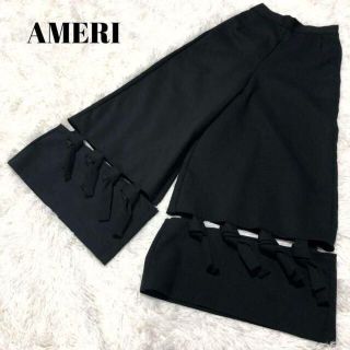 アメリヴィンテージ(Ameri VINTAGE)のAMERI アメリ ワイドパンツ ハイウエスト リボン 結び目 ブラック(その他)