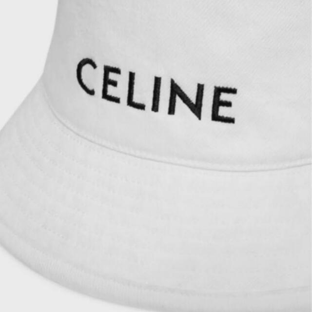 即納超歓迎 celine バケハ ホワイト 刺繍ロゴ デニムの通販 by shop