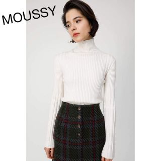 マウジー(moussy)の美品　moussy リブ　トップス　ホワイト　フリーサイズ(ニット/セーター)