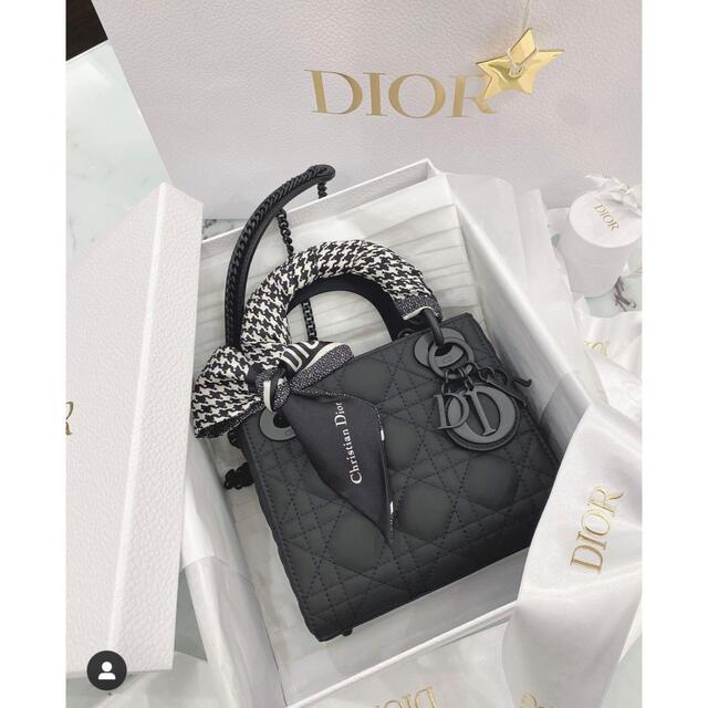 Ladydior レディディオールミニ　マットブラック　ツイリー付き