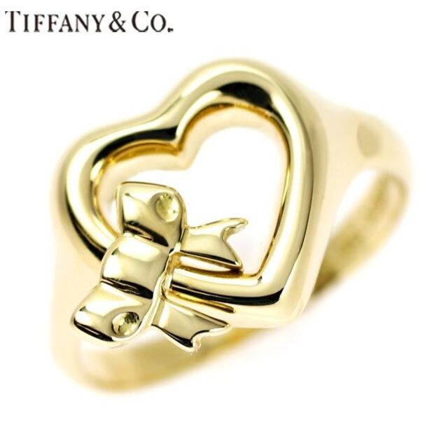 Tiffany & Co.(ティファニー)のティファニー K18YG リング ハート リボン レディースのアクセサリー(リング(指輪))の商品写真