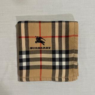 バーバリー(BURBERRY)のバーバリー　ハンカチ　中古美品　ベージュチェック　ホース刺繍　#1757(ハンカチ)