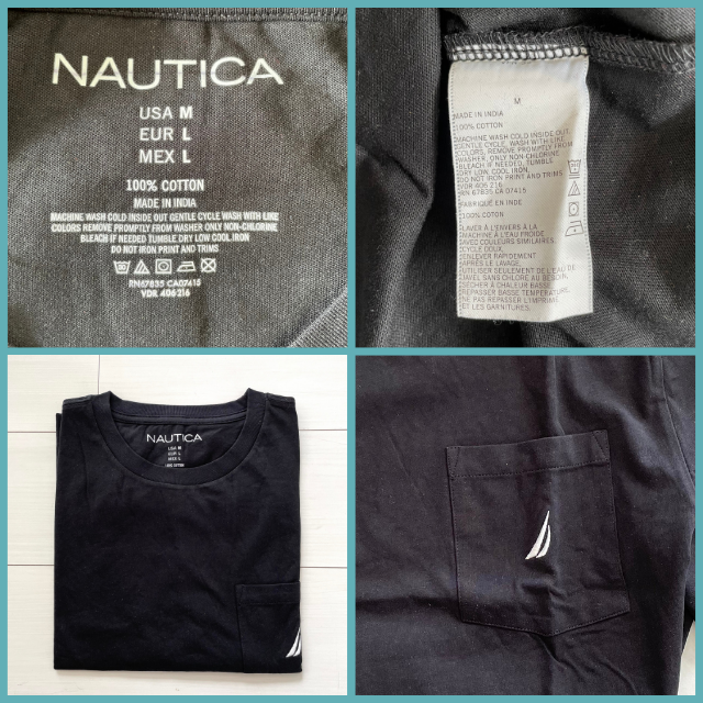 NAUTICA(ノーティカ)の【未使用品】ノーティカ　メンズ半袖Tシャツ　ブラック　ロゴT　サイズM メンズのトップス(Tシャツ/カットソー(半袖/袖なし))の商品写真