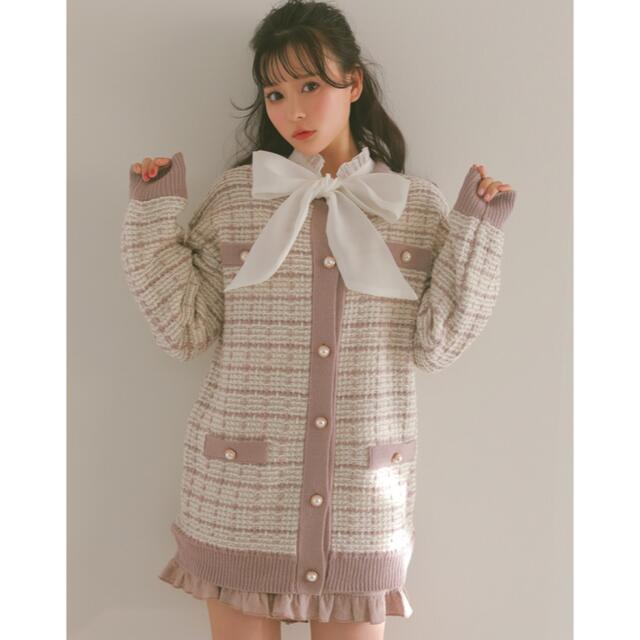 evelyn - 新品☆即発送可☆エブリン ツイードミドルカーディガン evelyn - 新品☆即発送可☆エブリン ツイードミドルカーディガン