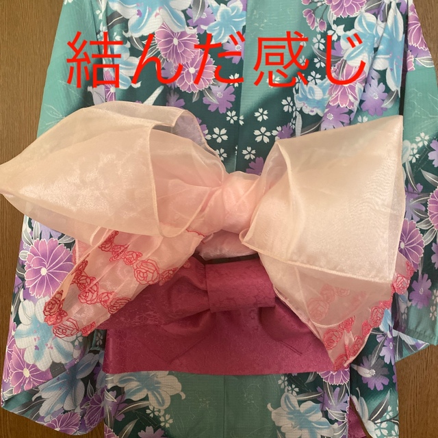 [🌹オーガンジー薔薇刺繍　兵児帯ＯＲ帯飾り3段フリル🌹] レディースの水着/浴衣(帯)の商品写真