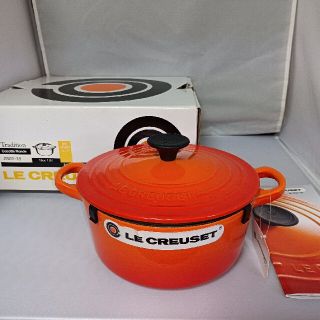 ルクルーゼ(LE CREUSET)のルクルーゼ　ココット・ロンド　18cm　オレンジ(鍋/フライパン)