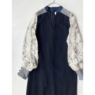 mame マメ チェリーブロッサム ワンピース ドレス 桜 ネイビー