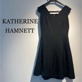 キャサリンハムネット(KATHARINE HAMNETT)のキャサリン ハムネット ノースリーブ黒ワンピース ❹(ひざ丈ワンピース)