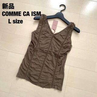 コムサイズム(COMME CA ISM)の新品　COMME CA ISM シャーリングノースリーブ カットソー (カットソー(半袖/袖なし))