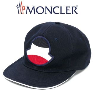 18 MONCLER ネイビー ロゴワッペン 帽子 ベースボールキャップ www