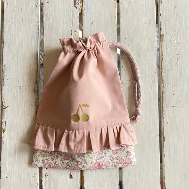 はる♡様☆リバティプリント×さくらんぼワッペンレッスンバッグ はる♡様☆リバティプリント×さくらんぼワッペンレッスンバッグ