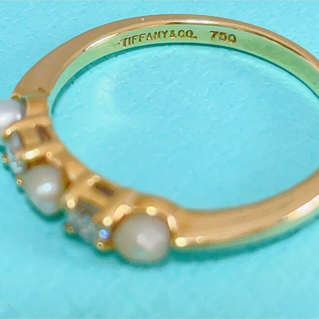 Tiffany & Co.(ティファニー)のTIFFANY&Co. ティファニーリング K18パールダイヤモンド レディースのアクセサリー(リング(指輪))の商品写真