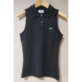 ラコステ(LACOSTE)のLACOSTE（フレンチラコステ）ノースリーブポロシャツ　ブラック　size36(ポロシャツ)