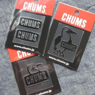 チャムス(CHUMS)の3枚セット CHUMS Emboss Sticker ステッカー BK(その他)