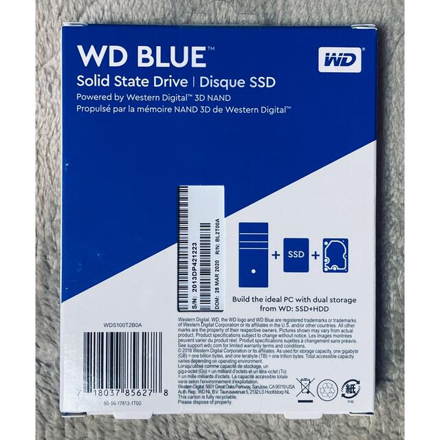 スマホ/家電/カメラWD 2.5インチ 内蔵SSD 1TB(WDS100T2B0A)