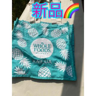 新品🌈Hawaii ホールフーズカイルア店限定　ターコイズブルー　トートバッグ(トートバッグ)