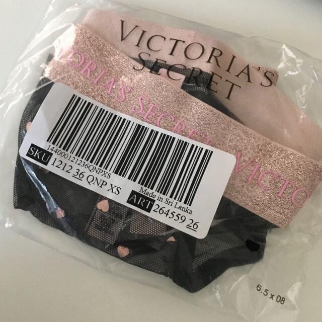 Victoria's Secret(ヴィクトリアズシークレット)のヴィクトリアシークレット  黒 ピンクハート ショーツ レディースの下着/アンダーウェア(ショーツ)の商品写真