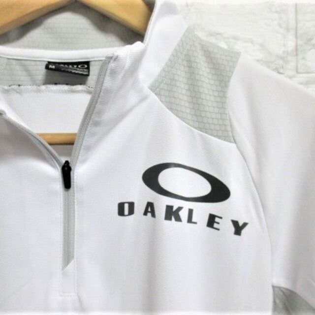 OAKLEY オークリー ロゴ プリント ハーフジップ ポロシャツ Tシャツ/Ｍ