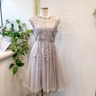 結婚式パーティドレス　フィッシュテール　チュールドレス(ミディアムドレス)