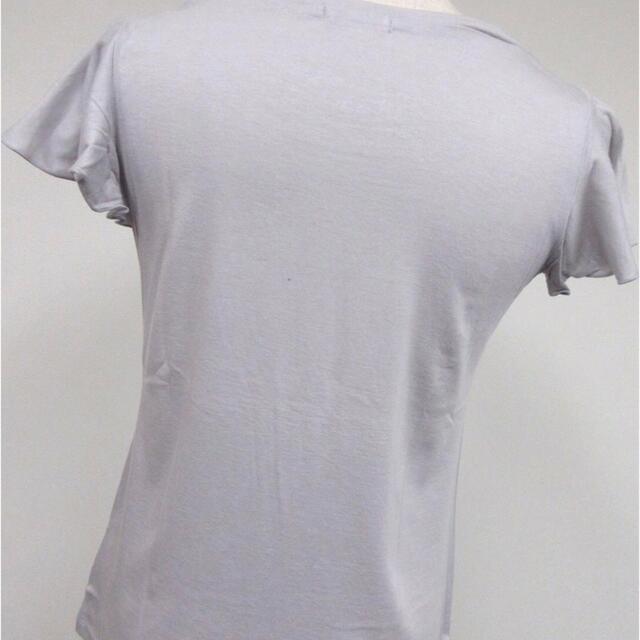 OJICO(オジコ)のOJICO OJI子　フリルカットソー　L  オサゲ　ライトグレー レディースのトップス(Tシャツ(半袖/袖なし))の商品写真