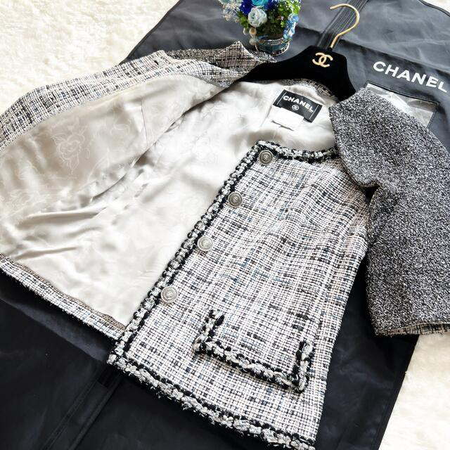 CHANEL シャネル サマーニットトップス ネイビー 40(着用感Mサイズ