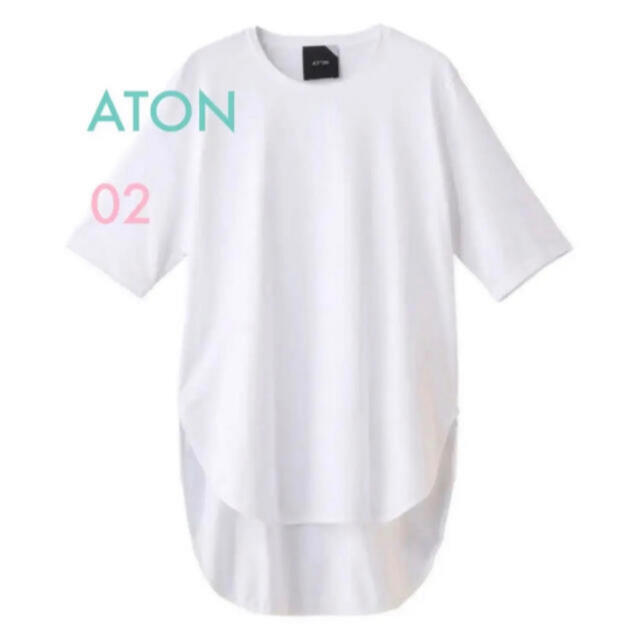 ATON エイトン　ラウンドヘムヘム　Tシャツ　02 ホワイト　白
