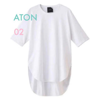 エイトン(ATON)のATON エイトン　ラウンドヘムヘム　Tシャツ　02 ホワイト　白(Tシャツ(半袖/袖なし))