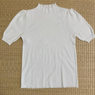 春ニット 5分袖 半袖 レディース 韓国 白 ホワイト(ニット/セーター)