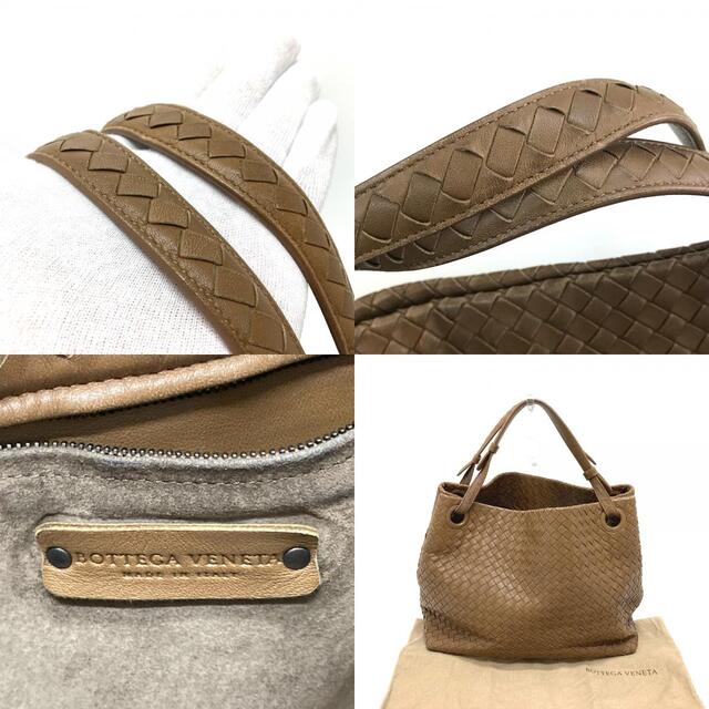 ボッテガヴェネタ BOTTEGA VENETA 2WAY イントレチャート ショルダーバッグ ハンドバッグ レザー ブラウン