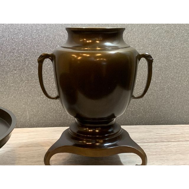 唐銅薄端　共耳山水　花器　池坊　華道具 4