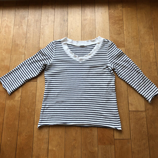 TOMORROWLAND(トゥモローランド)の七分袖Tシャツ ボーダー  ギャルリービー サイズ1   レディースのトップス(Tシャツ(長袖/七分))の商品写真