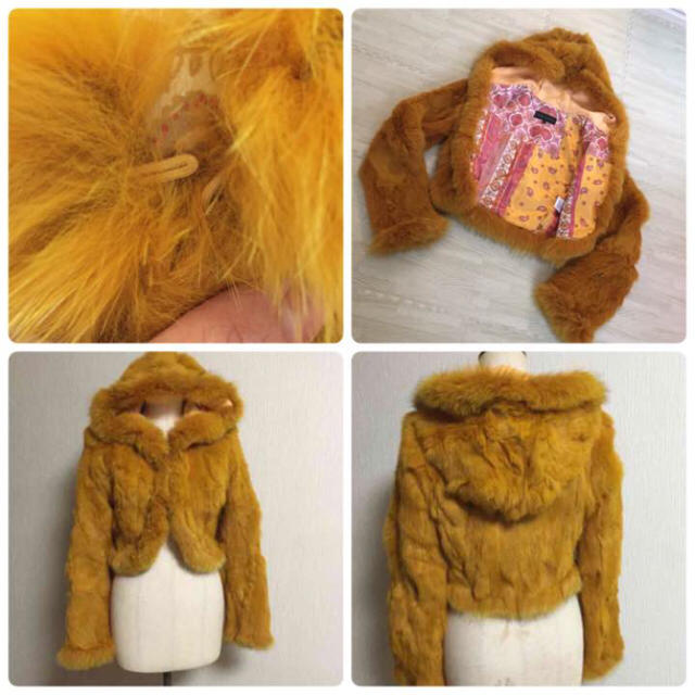 MERCURYDUO(マーキュリーデュオ)のMERCURYDUO♡ラビットファーフード付きショートコート レディースのジャケット/アウター(毛皮/ファーコート)の商品写真