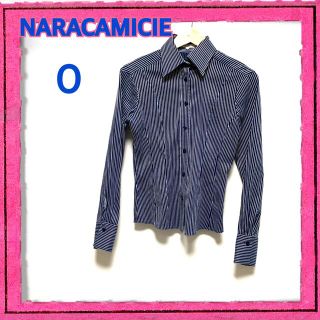 ナラカミーチェ(NARACAMICIE)のナラカミーチェ　ストライプシャツ　ブラウス　長袖　体型カバー　ネイビー　青(シャツ/ブラウス(長袖/七分))