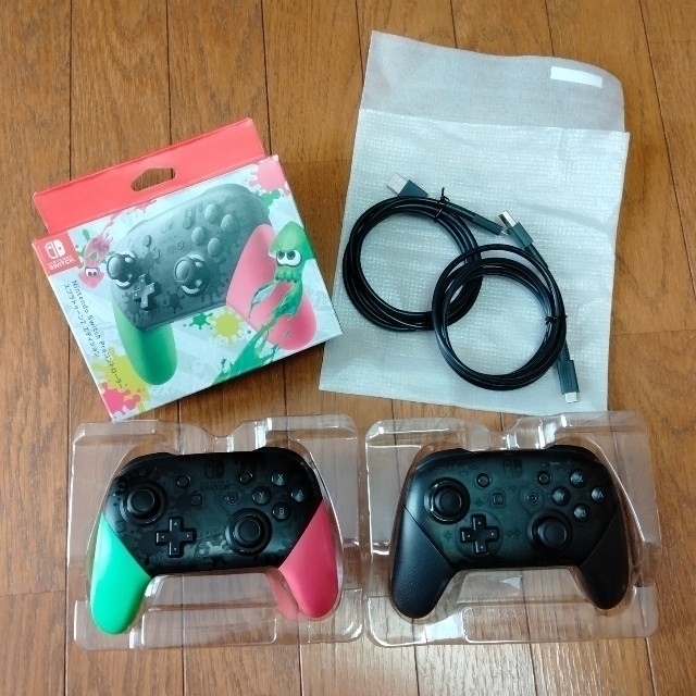 Nintendo Switch(ニンテンドースイッチ)の2個セット販売　プロコントローラー　純正品　ジャンク エンタメ/ホビーのゲームソフト/ゲーム機本体(その他)の商品写真