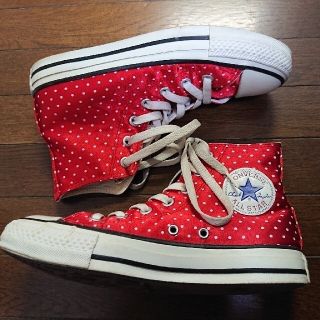 コンバース(CONVERSE)のコンバース オールスター サテン ドット ハイカット スニーカー 24.5(スニーカー)