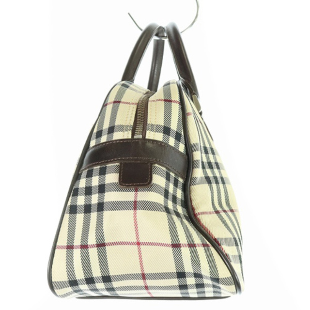 BURBERRY(バーバリー)のバーバリー ボストンバッグ ハンドバッグ ノバチェック 切替 アイボリー 茶色 レディースのバッグ(ボストンバッグ)の商品写真