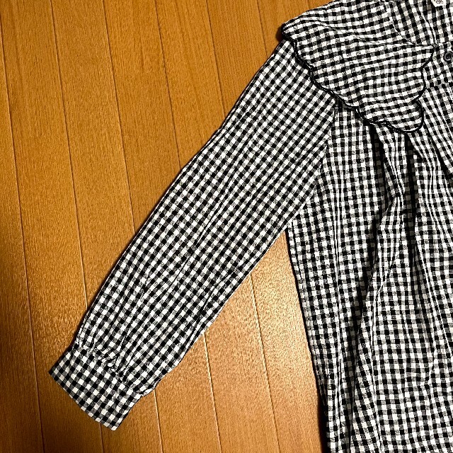 専用  ビッグカラー フリル チェック ギンガムチェック シャツ ブラウス 韓国 レディースのトップス(シャツ/ブラウス(長袖/七分))の商品写真