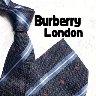 バーバリー(BURBERRY)の✨美品✨Burberry London ネクタイ　ネイビー　ホースロゴ　肉厚(ネクタイ)