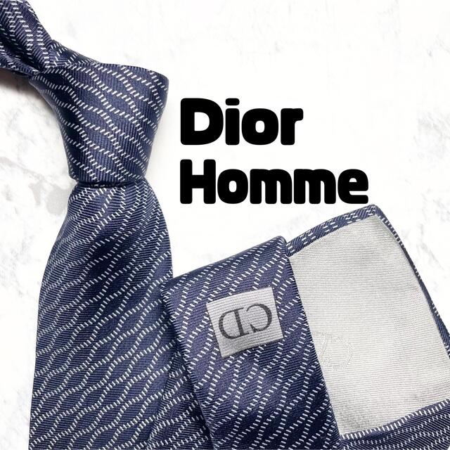 通常送料無料 美品 Dior Homme ディオールオム ネクタイ ネイビー