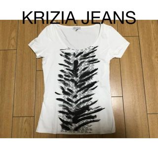 クリツィア(KRIZIA)の値下げ　レディース　KRIZIA JEANS 白Tシャツ　美品(Tシャツ(半袖/袖なし))