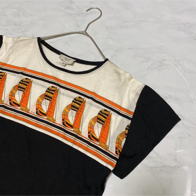CELINE セリーヌ Cロゴ オールド ヴィンテージ 半袖Tシャツ 総柄 馬車
